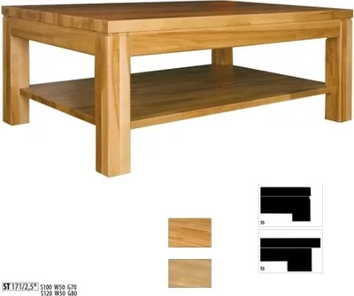 Image de Table basse en bois Table d'appoint en bois massif 120x80 Tables basses