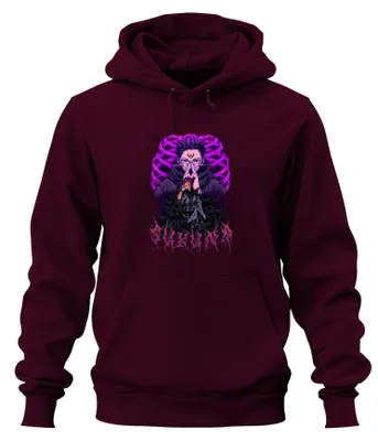 Productafbeelding van Sukuna Itadori Jujutsu Kaisen Anime, Hoodie met capuchon, "Fluchkönig" (Vloekkoning), Otaku cadeau, uni, bordeauxrood, maat M