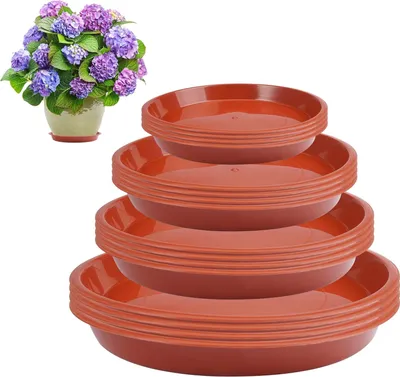 Produktbild von 16Pcs Pflanzenschalen, Runde Blumentopfuntersetzer, 12/16/18/20cm, Kunststoff, Für Innen- und Außenpflanzen