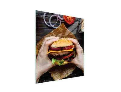 Obrázek produktu pro Skleněné prkénko na krájení hamburgerů 45x52