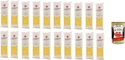 Produktbild von La Molisana Spaghetto Quadrato Nr.1 Hartweizen Pasta 20 x 500 g – raue Oberfläche für perfekte Saucenhaftung + Italian Gourmet polpa