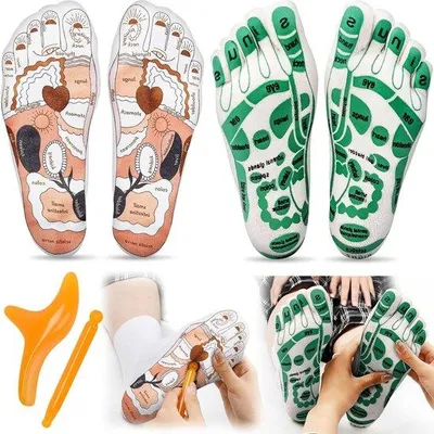 Productafbeelding van Reflexologie-sokken voor voetmassage - Slippers met acupressuurpunten - Voetmassagers voor ontspanning en pijnverlichting