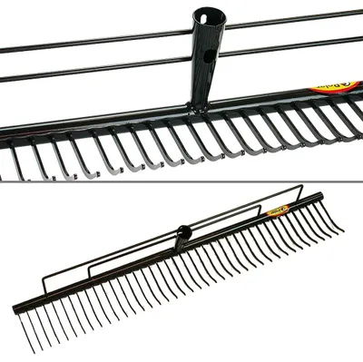 Produktbild von Polar 2317 großer Rasenrechen 100 cm 56 Zinken Heurechen Gartenrechen Laub Gras