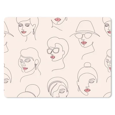 Produktbild von MuchoWow® Mauspad Mousepad Frau - Linienkunst - Muster - Pastell 40x30 cm - Mousepads - Maus Mat - Pad - Mausunterlage - Anti Rutsch