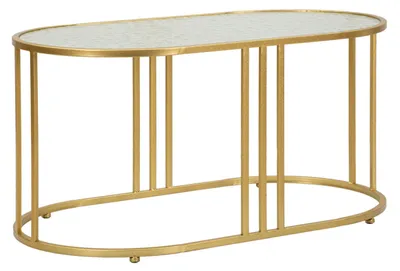 Zdjęcie produktu dla Stolik kawowy Tavolo 90 x 50 x 45 cm metal szkło złoto