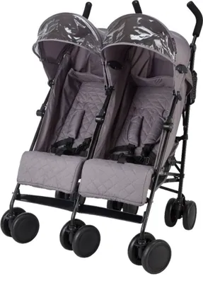 Image de X Adventure Duo Buggy Grau : Poussette double pour deux enfants, avec sièges réglables indépendamment, 2 capotes de protection solaire, à partir de 6 mois