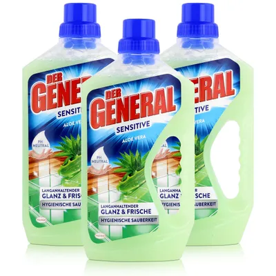 Produktbild von Der General Allzweckreiniger Sensitive Aloe Vera 750ml Bodenreiniger (3er Pack)