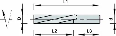 Immagine prodotto di 2257 Fresa per finitura 4x60x4mm Z=2 R [R]