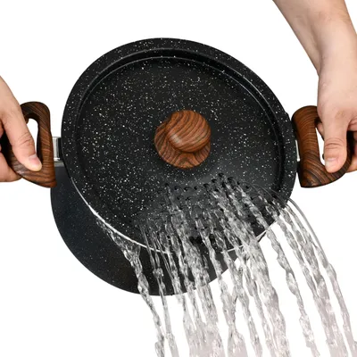 Pastapan 5,1 L mit Vergietdeksel & Pastalepel, schwarz