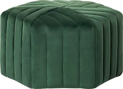 Zdjęcie produktu dla BELIANI Puf zielony welurowy 53 x 48 x 29 cm tapicerowany sześciokątny podnóżek otomana do salonu sypialni w stylu glamour