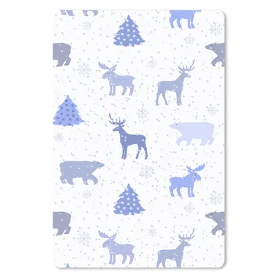 Produktbild von MuchoWow® Mauspad Mousepad Hirsche - Muster - Schnee 40x60 cm - Mousepads - Maus Mat - Pad - Mausunterlage - Schreibtisch Accesoire