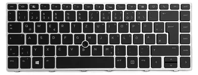 A top-down view of a laptop keyboard.