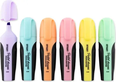 Produktbild von 6 Textmarker "Pastell" / 6 verschiedene Farben