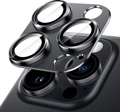 Image de Protection de la caméra pour iPhone 14 Pro 6,1 pouces & 14 Pro Max 6,7 pouces, couverture complète en verre 9H, plaque métallique mate