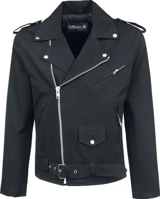 Produktbild von Gothicana by EMP Herren schwarze Übergangsjacke im Biker Look M