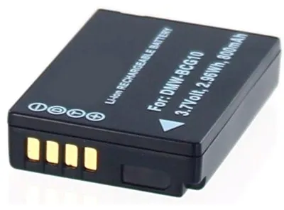 Produktbild von Akku für Panasonic DMC-ZS20 Li-Ion 3,7 Volt 890 mAh schwarz.