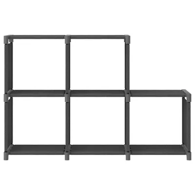 Zdjęcie produktu dla vidaXL Półka sześcienna 5 przegródek szara 103x30x72,5 cm tkanina