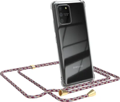 Produktbild von EAZY CASE Handykette kompatibel mit Samsung Galaxy S10 Lite, Handyhülle mit Umhängeband, Handykordel, Schutzhülle Clear, Band in Rot