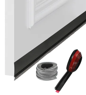 Türdichtung 1 m x 3 cm Silikon mit Bürste, Schwarz