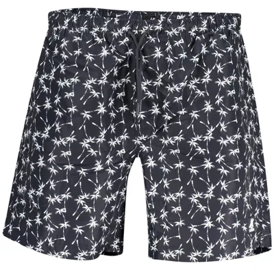 Produktbild von Elegante blaue Badehose mit Palmenmuster für Herren - Komfort & Stil
