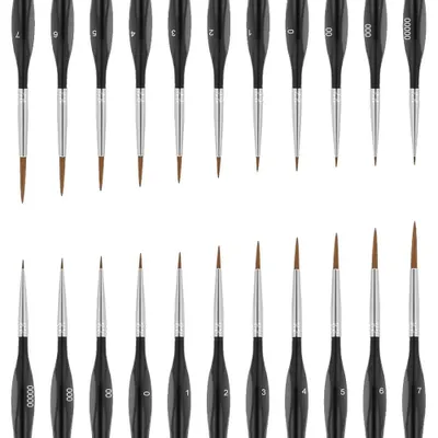 Produktbild von Detailmalpinsel, feine Spitze, vielseitig für Miniaturmalerei, 11Dreieck Schwarzx2