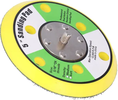 Immagine prodotto di disco di levigatura da 5 pollici, platorello inPoliuretanocon velcro 5/16-24, levigatrice/lucidatrice pneumatica, 12000 giri/min