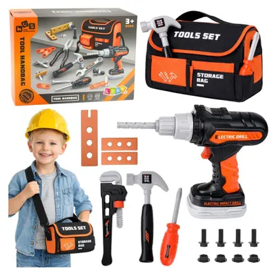 Image de Kit d'outils de bricolage dans un sac, perceuse
