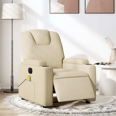 Produktbild von Massagesessel Elektrisch Creme Stoff , Klassische Sessel 2024 Neu