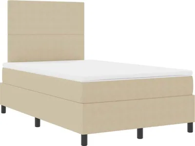 Produktbild von vidaXL Boxspringbett Hellgrau und Weiß 120 x 190 cm Cordstoff