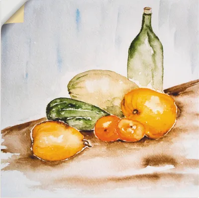 Produktbild von ARTland Wandbild, selbstklebend Obst und Gemüse Aquarell Größe: 70x70 cm
