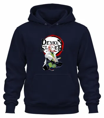 Obrázek produktu pro Mikina s kapucí Demon Slayer Sabito – maska z anime Kimetsu no Yaiba, dárková uniová mikina, tmavě modrá, velikost M