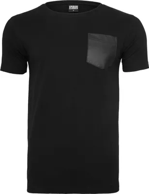 Produktbild von Urban Classics - SLUB Kunstleder POCKET Shirt schwarz - M