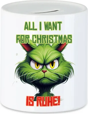 Produktbild von All I Want For Christmas Is Ruhe! Spardose Katzenbesitzer Sarkasmus Geschenk