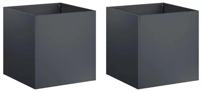 Immagine prodotto di vidaXL Vaso da giardino, 2 pezzi, antracite, 25 x 25 x 25 cm