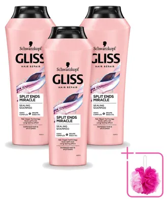 Obrázek produktu pro 3x šampon Schwarzkopf Gliss pro poškozené vlasy, "Miracle", 250 ml - výhodná sada - 3 kusy