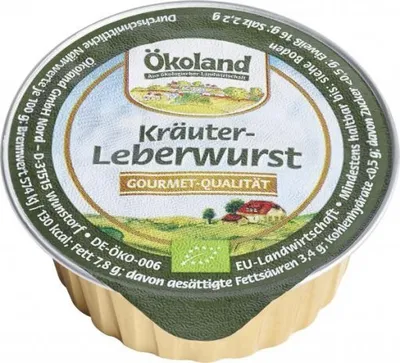 Produktbild von ÖKOLAND Kräuterleberwurst fein Gourmet-Qualität 0% - 50g