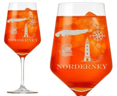 Produktbild von Weinglas Norderney elegante Gravur spülmaschinenfest 350 ml für Weinliebhaber