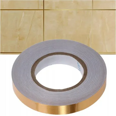 Produktbild von Selbstklebendes Zierband 50 m × 2 cm, Gold, PVC Dekorband, wasserfest, Dekorleiste für Möbel, Fliesen und Wände
