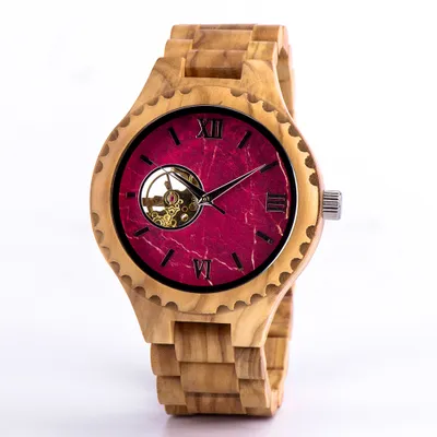 Produktbild von Edenhölzer Holzuhr Herren Armbanduhr Automatik Mistique Holzarmband