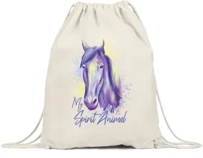 Produktbild von My Spirit Animal Turnbeutel Gymsack Pferde Pferdekopf Hengst Reiten Weihnachten Tier Spirit Pferdeliebhaber Pferdeflüsterer