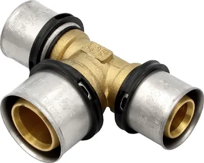 Produktbild von Pressfitting T-Stück 26x3 32x3 26x3 mm TH Kontur Alu-Verbundrohr
