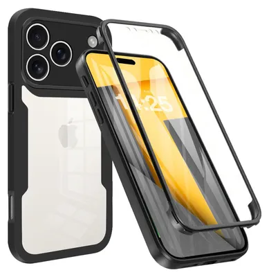 Produktbild von 360 Grad Rundum Schutz Handyhülle für Apple iPhone 18 Pro Max Full Cover Vollschutz Case Farbe: Schwarz