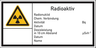 Produktbild von Dreifke® Warnschild Strahlenschutz Radioaktiv (E10) | Folie selbstklebend | 1...
