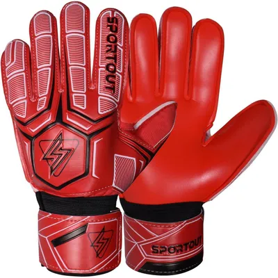 Productafbeelding van Keepershandschoenen met Fingersave-bescherming, 4 mm latex, rood, maat 7