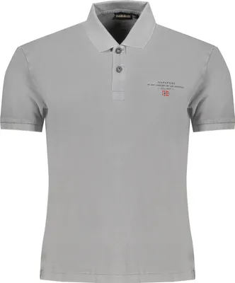 Produktbild von Graues Herren Kurzarm-Poloshirt: Regular Fit mit Stickerei