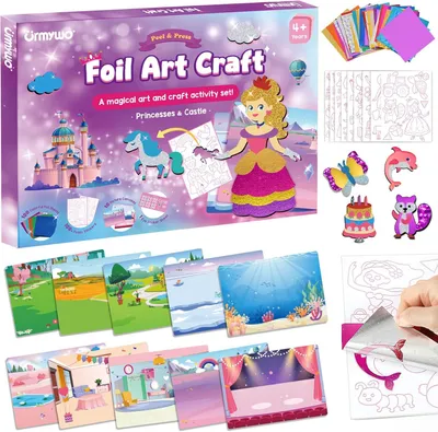 Obrázok produktu pre Kreatívna Folie Umelecká Sada, 100+ Farebných Folie Hárkov, 10 Plátien, pre Dievčatá 3-10 R