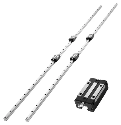 Obrázek produktu pro Lineární vedení VEVOR, HGR20, balení po 2 ks, lineární vedení 2000 mm a 4 ks kluzné bloky, nerezová a vysoce přesná sada, pro kutily, CNC frézky, soustruhy, frézky, 3D tiskárny