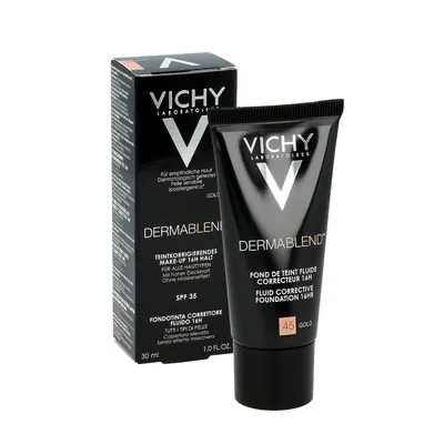 Immagine prodotto di Vichy Dermablend Fondotinta Fluido Correttivo 16HR trucco liquido contro le imperfezioni cutanee 45 Gold 30 ml