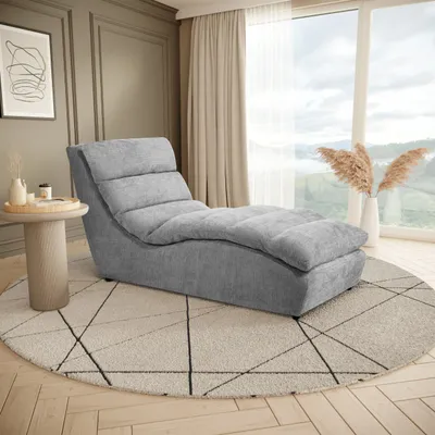 Produktbild von Chaiselongue SAN REMO im Chenille-Stoff, Farbe: Grau
