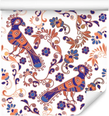 Produktbild von 10m VLIES TAPETE Rolle Vügel Blumen Ornamente XXL